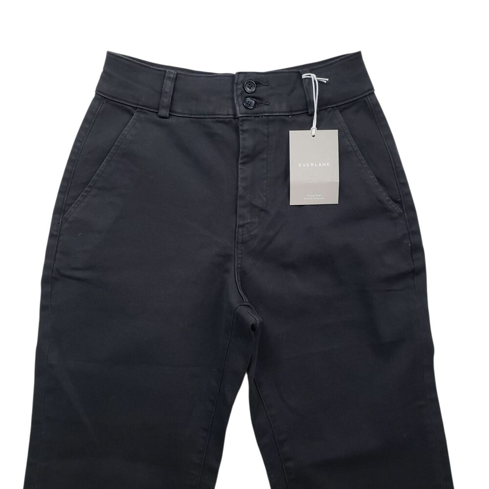 NWT Everlane The Organic Straight Leg Pants Womens Size 2 Black High Rise Jeans - Picture 11 of 12